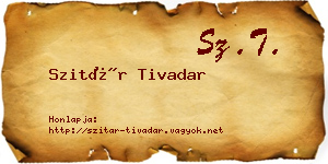 Szitár Tivadar névjegykártya