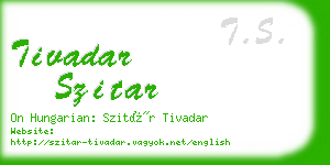 tivadar szitar business card